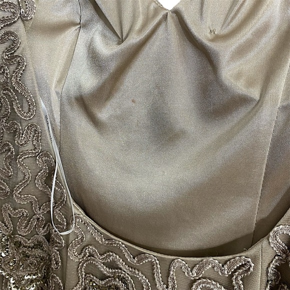 Sue Wong Nocturne Cocktail Sheath Dress Floral Embroidered Sheer Sleeve - Picture 11 of 14